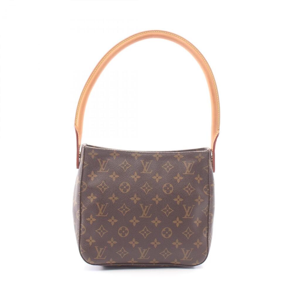 Louis Vuitton Looping Canvas Leather Monogram Shoulder Bag Brown